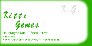 kitti gemes business card
