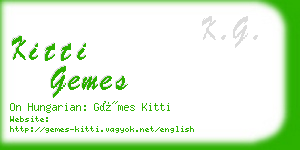 kitti gemes business card